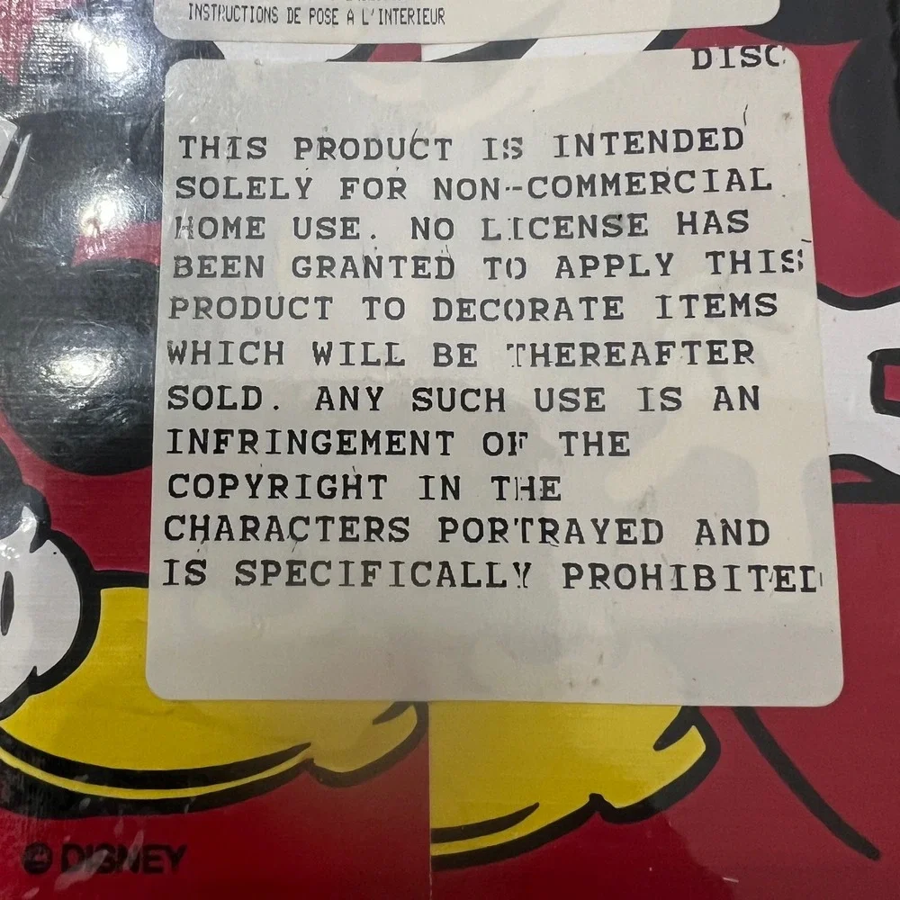 Classic Mickey Mouse Wallpaper Border Red‎ Black 90s Mickey's Stuff for Kids NOS